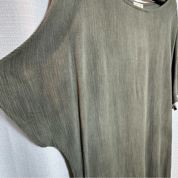 Olive Oversized Tunic Dress Dolman Sleeve Slouchy Boho NWT Size M - Picture 4 of 6